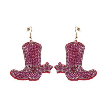 Bling Rhinestone Earring - Pink Boots