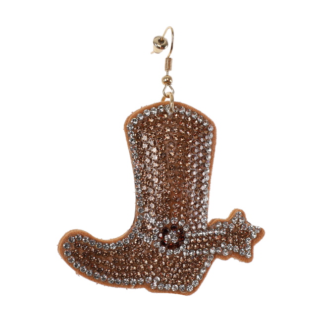 Bling Rhinestone Earring - Gold Boots #2