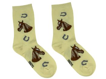 Womens's Western Horse Head Print Fun Design Socks #2