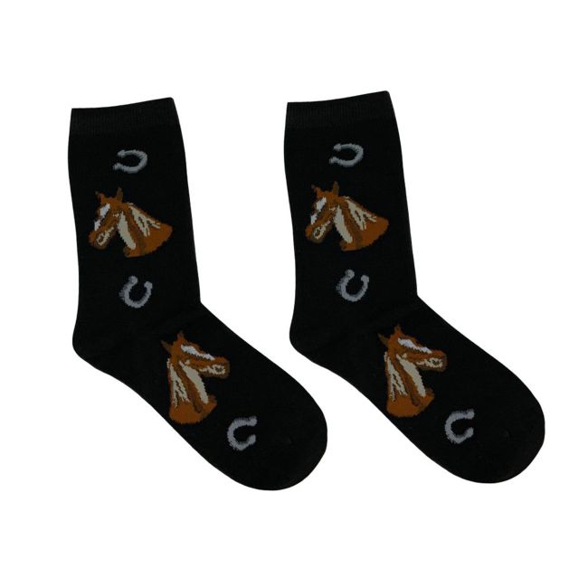 Women's Western Horse Head Print Fun Design Socks #2