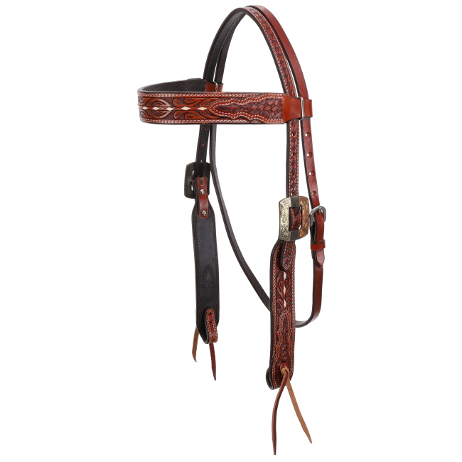 Showman Saddle Stitch Browband Headstall