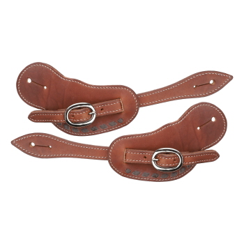 Showman Men's Argentina Cow Leather Black Stitch Spur Strap