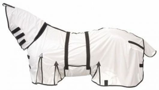 Showman White Lightweight Mesh Fly Sheet with Neck Cover