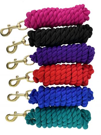 8' Braided Cotton Lead Rope with Brass Plated Snap