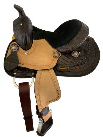 10" Double T pony saddle set with large diamond tooling, roughout fenders and skirts #2
