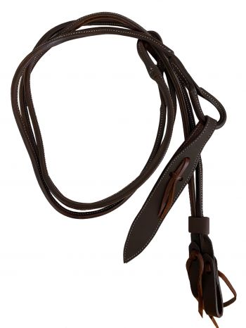 Showman Oiled Harness Leather Romal Reins with Popper