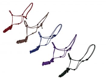 Horse size cowboy knot halter with matching removeable lead