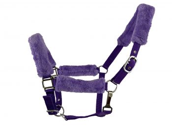 Fleece Covered Nylon halter with crown adjustment and throat snap #6