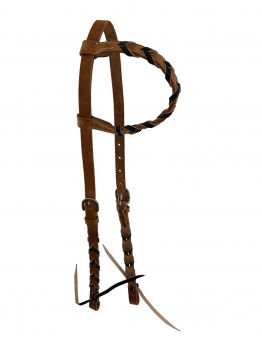 Showman Argentina cow leather one ear headstall with colored lacing #5