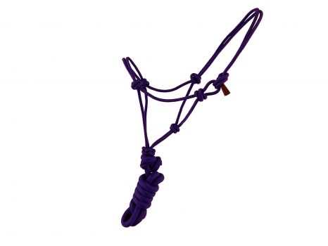 Showman Mini &#47; Small PONY Size adjustable cowboy knot halter with matching removable lead #2