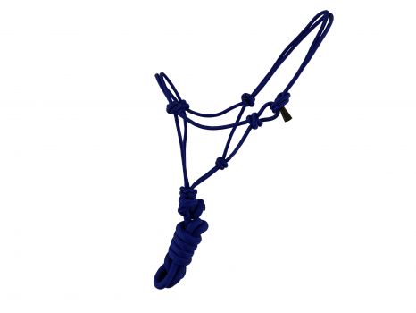 Showman Mini &#47; Small PONY Size adjustable cowboy knot halter with matching removable lead #5