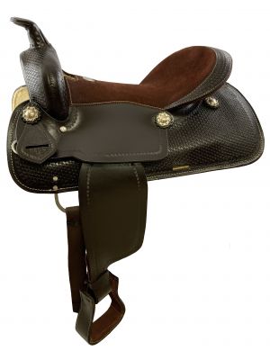 16" Double T Dark Oil Pleasure Style Saddle. Full QH Bars