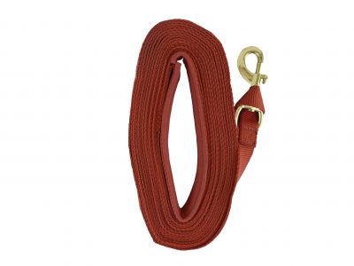 Heavy Duty 25' Web lunge line with padded handle. Replaceable brass snap and loop end #3