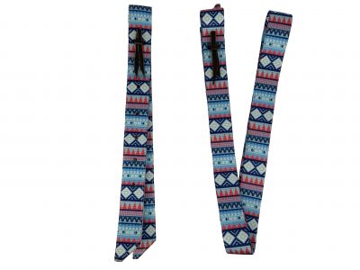 Showman  Premium Quality Blue Aztec Print Nylon tie strap and Off Billet set