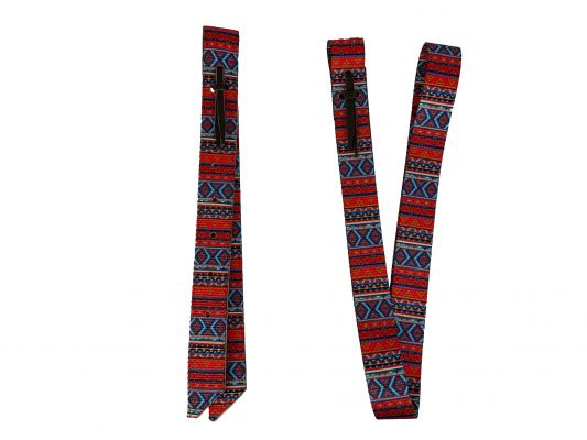 Showman  Premium Quality Red Aztec Print Nylon tie strap and Off Billet set