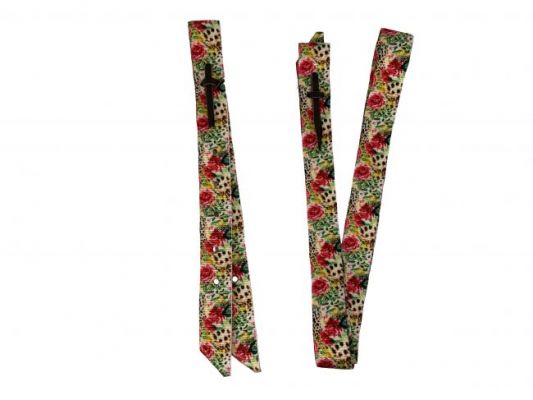 Showman  Premium Quality Cheetah and Floral Print Nylon tie strap and Off Billet set