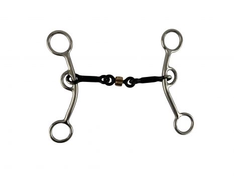 Showman 5" Stainless Steel JR Cow-horse bit with Sweet Iron Mouth and Copper Roller