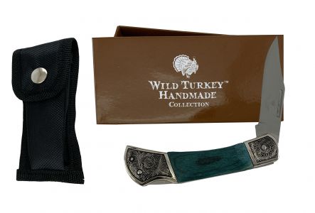 Wild Turkey-Handmade Collection Wood Handle Stainless Steel Pocket Knife with 3" blade #2