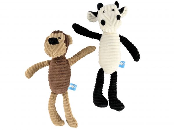 Monkey&#47;Cow Plush Dog Toy with squeakers