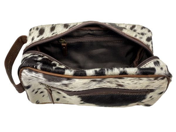 Klassy Cowgirl Genuine Hair on Cowhide Toiletry Dopp Kit Bag #3