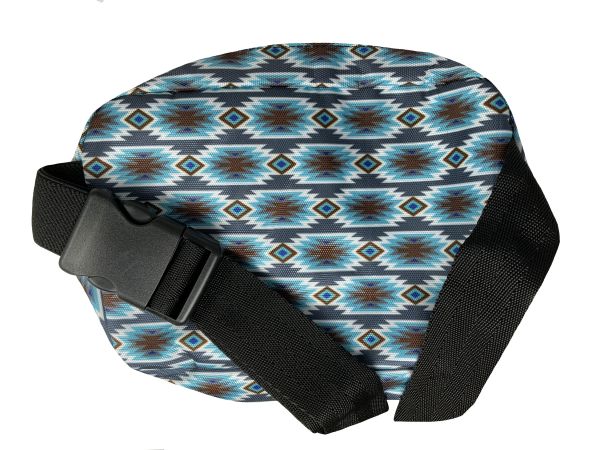 Showman Aztec Nylon Belt Bag - Gray&#47;Brown&#47;Blue #2