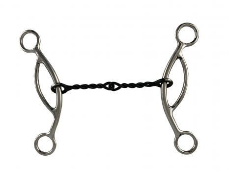 Showman 5" Stainless Steel Sweet Iron, Broken Twisted Chain Mouth with Sliding Gag