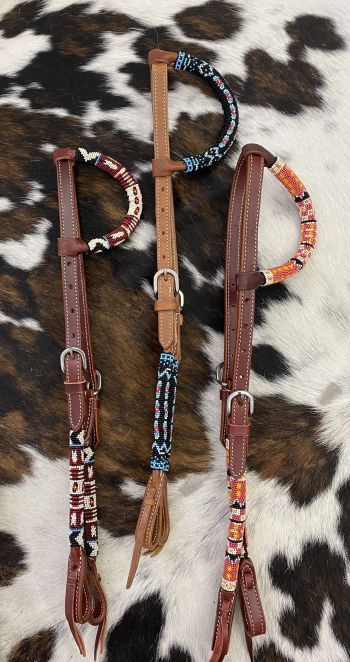 Showman Beaded one ear headstall. Beads will vary #2