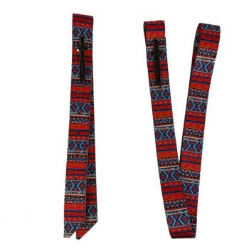 Showman Premium Red Aztec Print Nylon Tie Strap and Off Billet Set