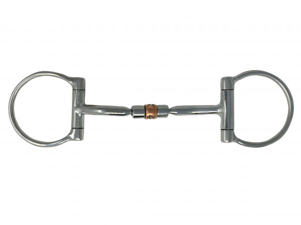Showman Stainless Steel D-Ring bit with Copper Roller Mouth Center