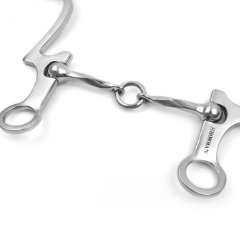 Mors Pour Cheval Showman Longhorn - Acier Inoxydable - Anneau D - Embout Os - Neuf