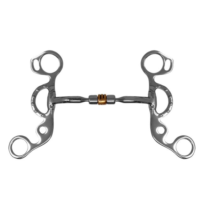 Showman Comfort Jointed Copper Roller Short Shank Snaffle Curb Bit