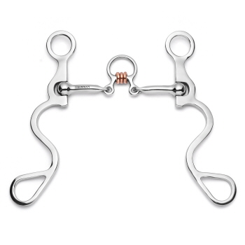 Showman Long S Shank with Three Piece Jointed Copper Rollers