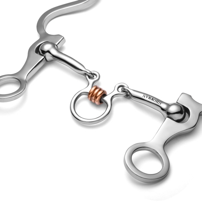 Showman Long S Shank with Three Piece Jointed Copper Rollers #2