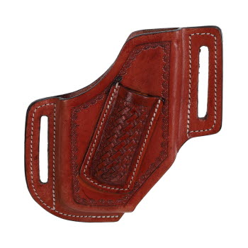 Showman Basket Tooled Phone and Knife Holster