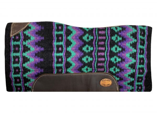 Klassy Cowgirl 28" X 30" Memory Felt Saddle Pad - purple and teal