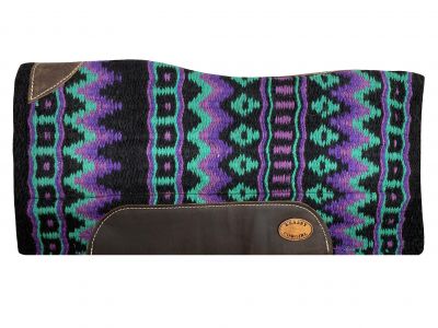 Klassy Cowgirl 28" X 30" Memory Felt Saddle Pad - purple and teal