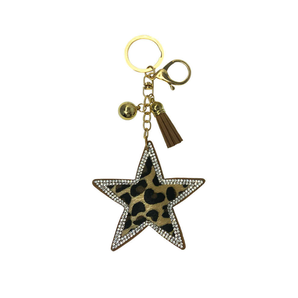 Bling Rhinestone Keychain - Cheetah Star