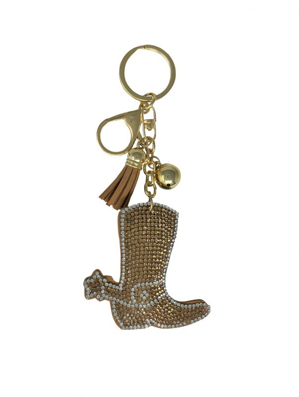 Bedazzled boot keychain