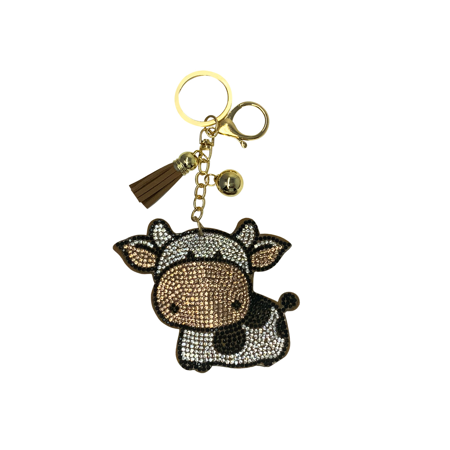 Bling Rhinestone Keychain - Cow