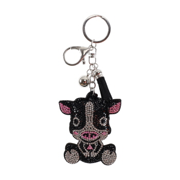 Bling Rhinestone Keychain - Glittering Cow