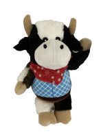 Western Plush Squeaky Dog Toy - Cow