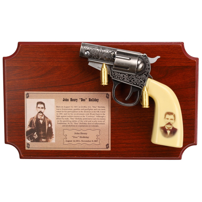 Doc Holiday Stainless Steel Revolver Knife with Plaque #3