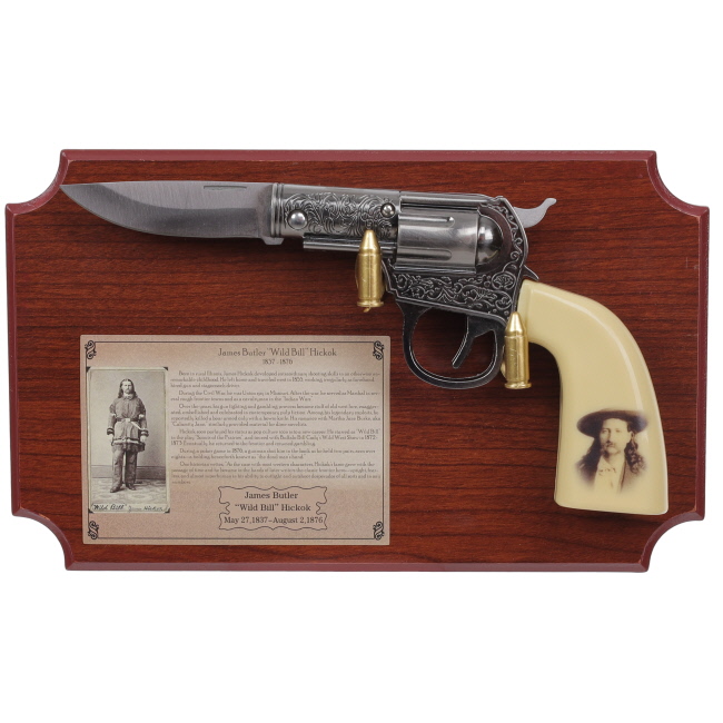 Wild Bill Stainless Steel Revolver Knife with Plaque #3