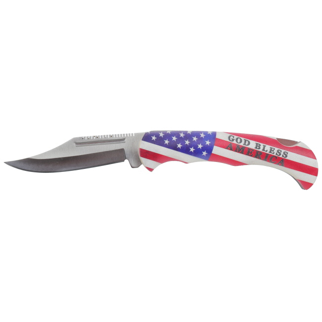 God Bless America Stainless Steel Folding Knife #2