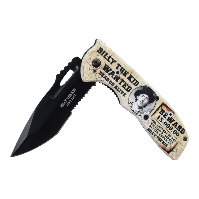 Billy the Kid Wanted Stainless Steel Folding Knife