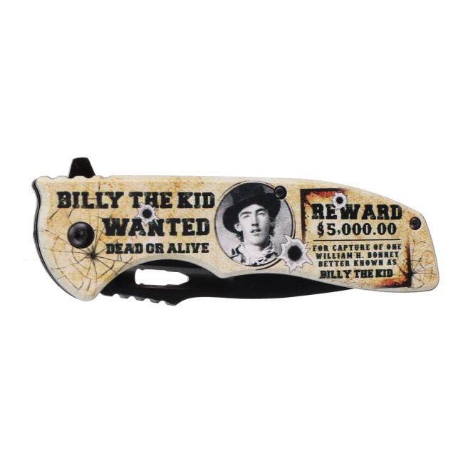 Billy the Kid Wanted Stainless Steel Folding Knife #3