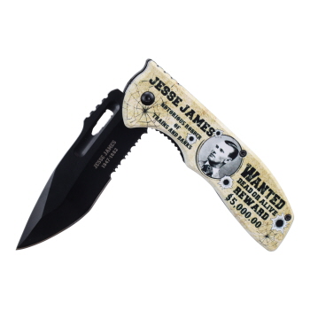 Jesse James Wanted Stainless Steel Folding Knife