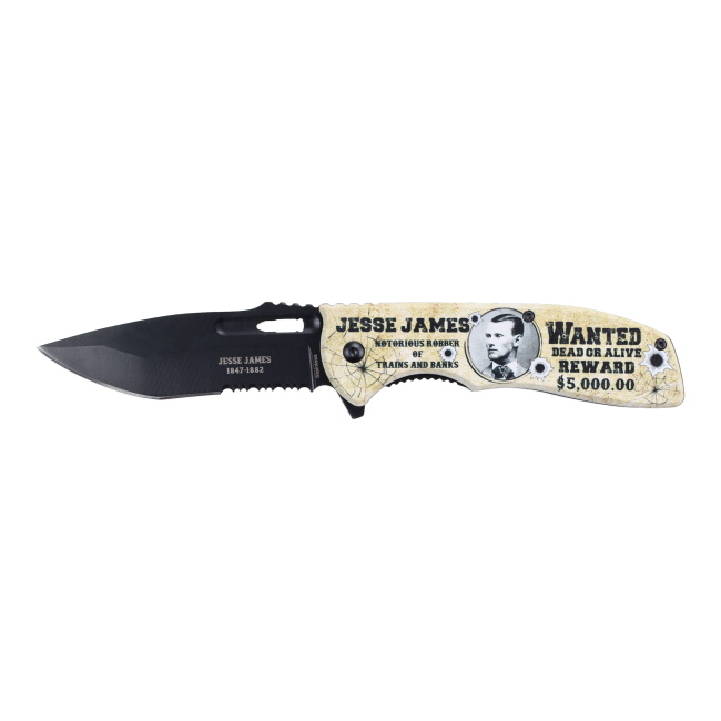 Jesse James Wanted Stainless Steel Folding Knife #2