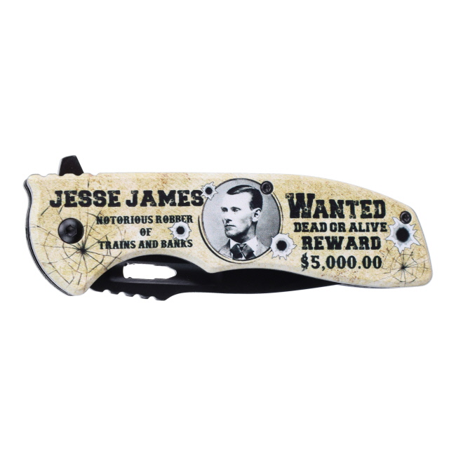 Jesse James Wanted Stainless Steel Folding Knife #3