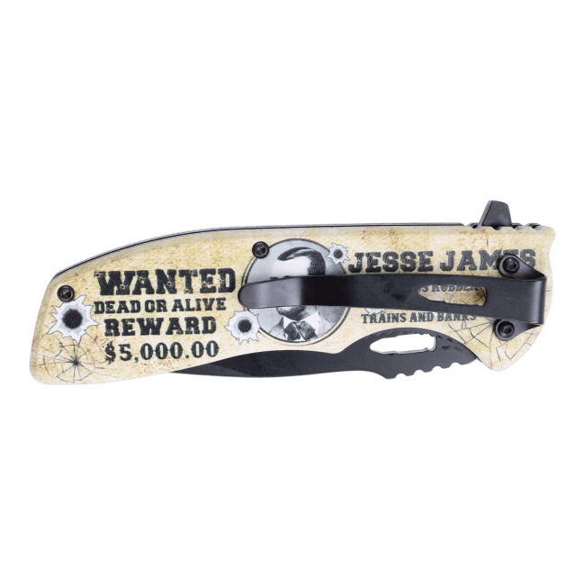 Jesse James Wanted Stainless Steel Folding Knife #4